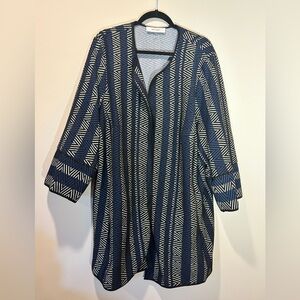 Jones Studio Plus Size 3x Geometric Graphic Jacket Coat‎ Stripe Chevron Mod Boho